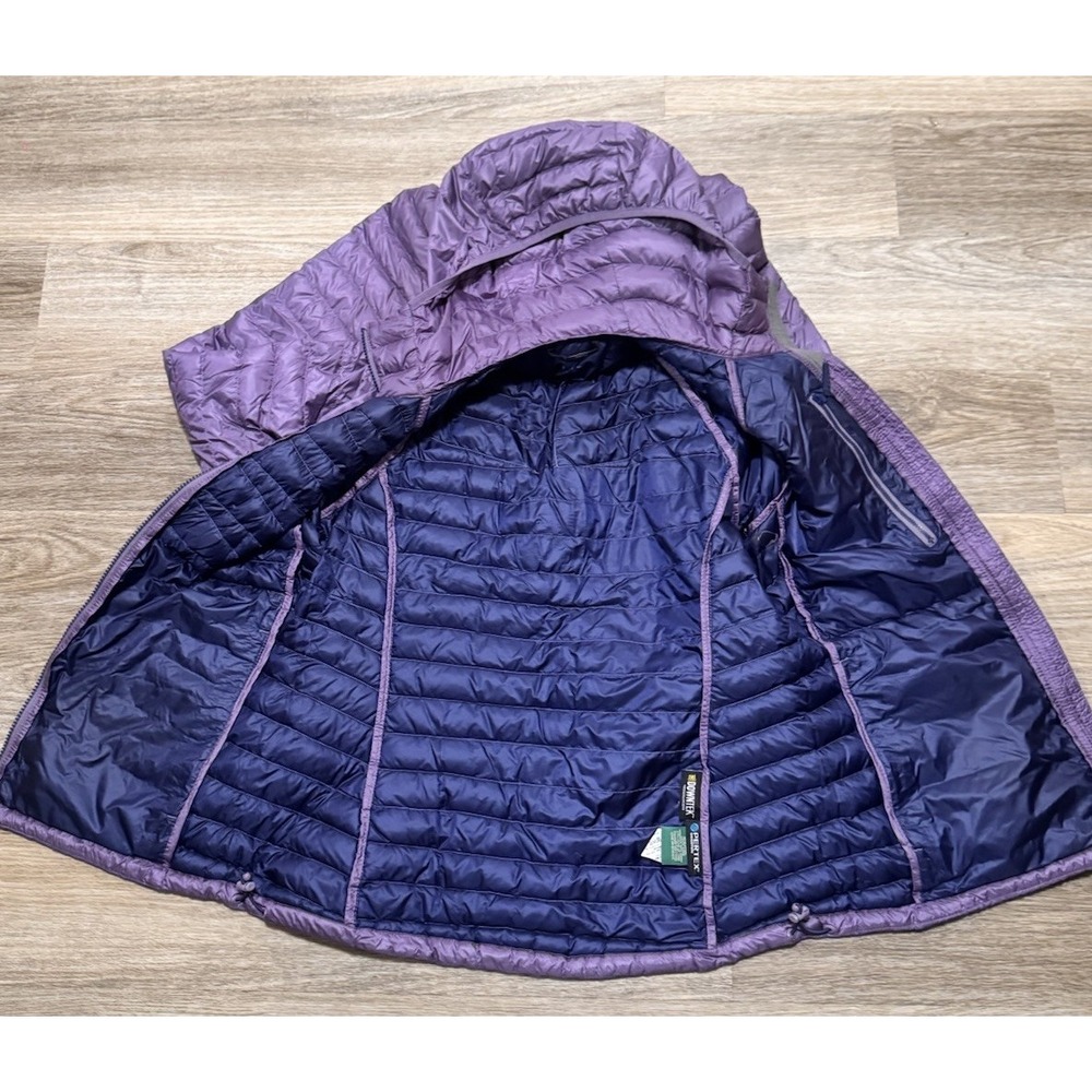 LL Bean Jacket 850 Down Puffer Downtek hooded pertex Quantum women S Reg Purple - Picture 5 of 10